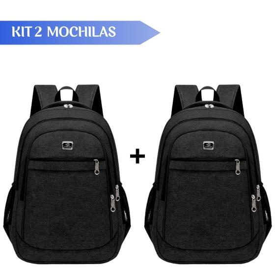 Imagem de Kit 02 Mochilas Escolar Bolsa Resistente Masculino Feminino Multifuncional Oferta