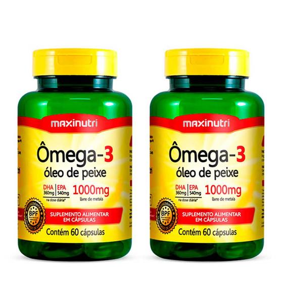 Kit 02 Ômega3 Óleo De Peixe 60 Capsulas 1000Mg Maxinutri Menor preço em Kit 02 Ômega3 Óleo De Peixe 60 Capsulas 1000Mg Maxinutri