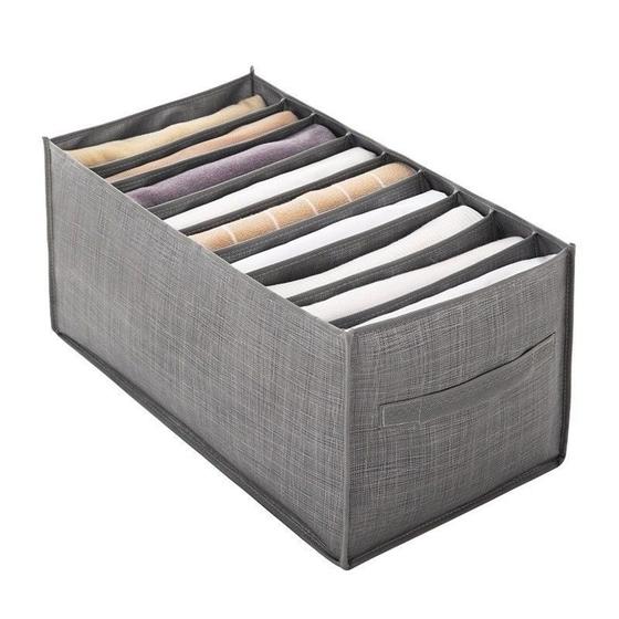 Imagem de Kit 02 Organizadores De ROUPA com 6 grids Dobrável Para Armário Gaveta de roupas dobradas