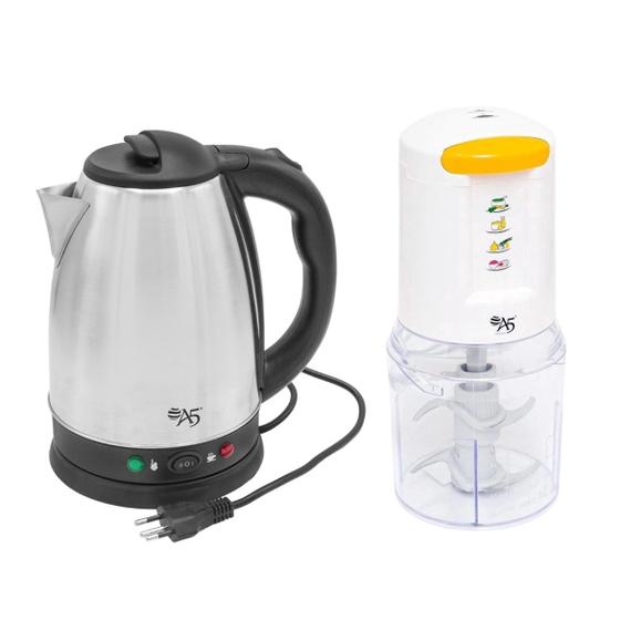 Imagem de Kit 02 Pçs Jarra Elétrica Inox Tropical Com Tremostato e Mixer Malibú Elétrico 500ml 02 Velocidades 127/220V - A5 Importadora - Lulay Store