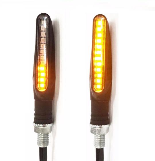 Imagem de Kit 02 Piscas Slim Moto Seta Led Universal Sequencial