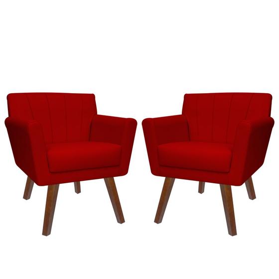 Imagem de Kit 02 Poltrona Cadeira Decorativa Confortável Iza Para Sala Quarto Decoração