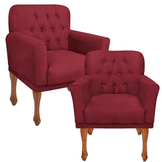 Imagem de Kit 02 Poltrona Cadeira Decorativa Confortável Para Sala Quarto Decoração Recepção Clinicas Bia