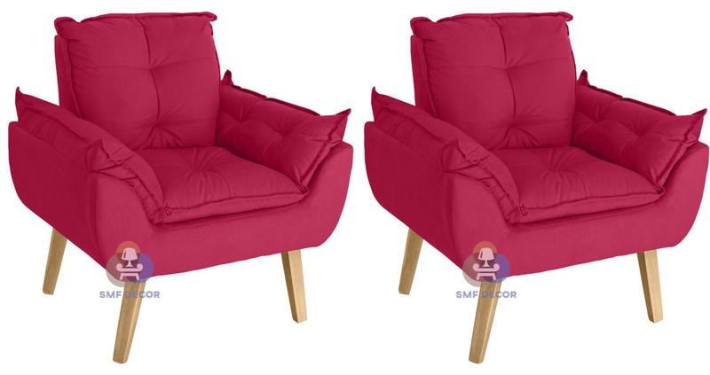 kIT 02 Poltrona/ Cadeira Decorativa Opala com pés quadrados SMF Decor Menor preço em kIT 02 Poltrona/ Cadeira Decorativa Opala com pés quadrados SMF Decor