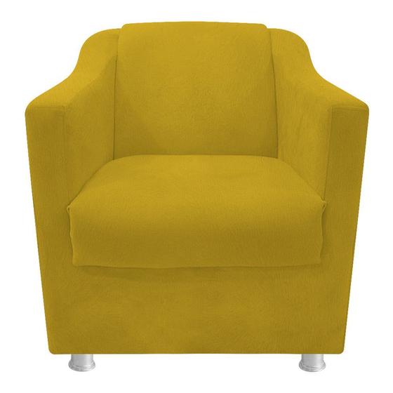 Imagem de kit 02 Poltrona Cadeira Decorativas Babel Recepção Sala de Estar Suede Amarelo - KDAcanto Móveis