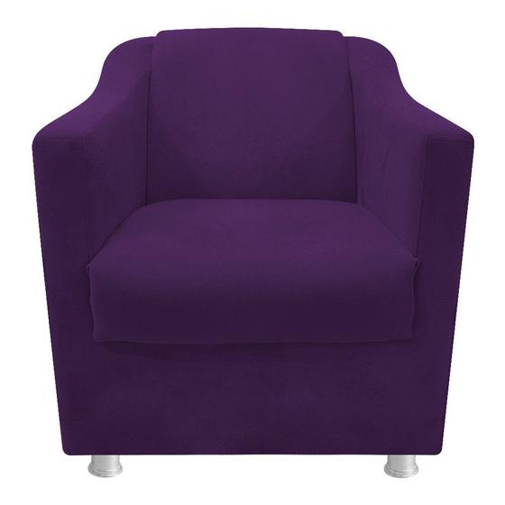 Imagem de kit 02 Poltrona Cadeira Decorativas Babel Suede Roxo - KDAcanto Móveis