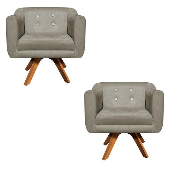 Imagem de Kit 02 poltronas giratoria julia suede b