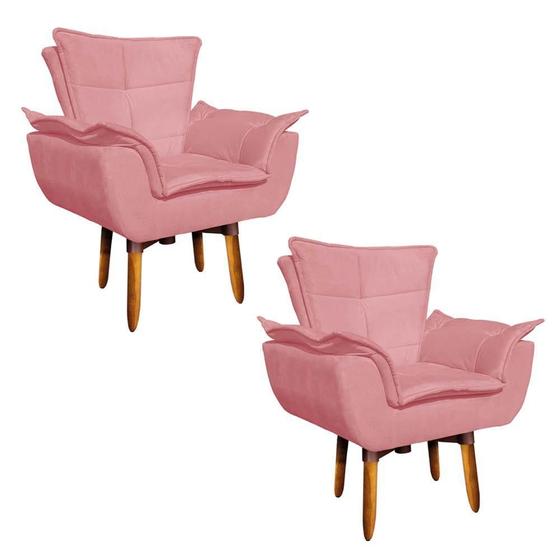 Imagem de Kit 02 Poltronas Giratória Opala 25cm Rose