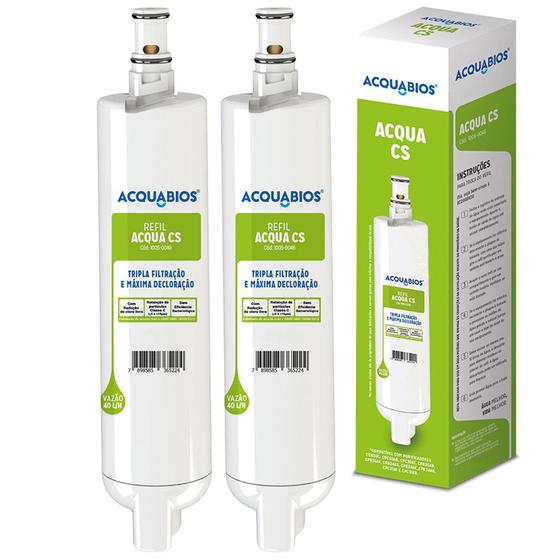 Imagem de Kit 02 Refil Compatível Com Filtro Purificador de Água Consul Acqua CS Acquabios Com Tripla Filtração