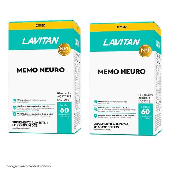 Imagem de Kit 02 Suplemento Vitamínico Lavitan Memória 60 comp - Cimed