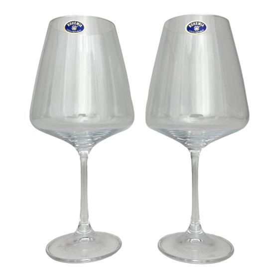 Imagem de Kit 02 Taças Cristal Vinho Tinto 570ml Bohemia Linha Corvus