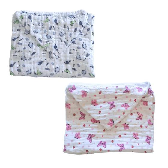 Imagem de Kit 02 Toalhas de Banho Bebê Soft Fralda com Capuz 85cm x1m