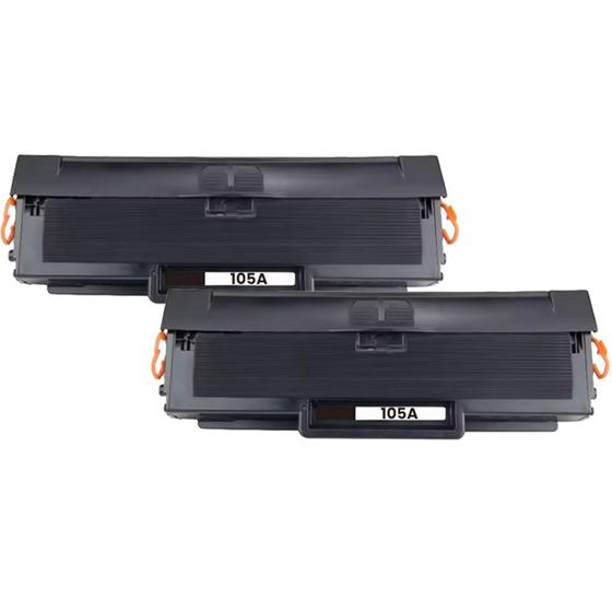 Imagem de kit 02 toner W1105a 105a com chip compatível para impressoras HP 107a, 107w, mfp135, mfp135w, mfp137, mfp137fnw