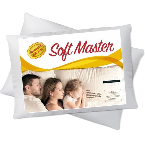 Imagem de Kit 02 Travesseiro Soft Master  Antialérgico - Macio