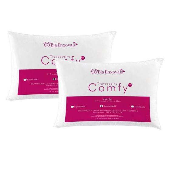 Imagem de Kit 02 Travesseiros Comfy Suporte Médio 500g Micropercal