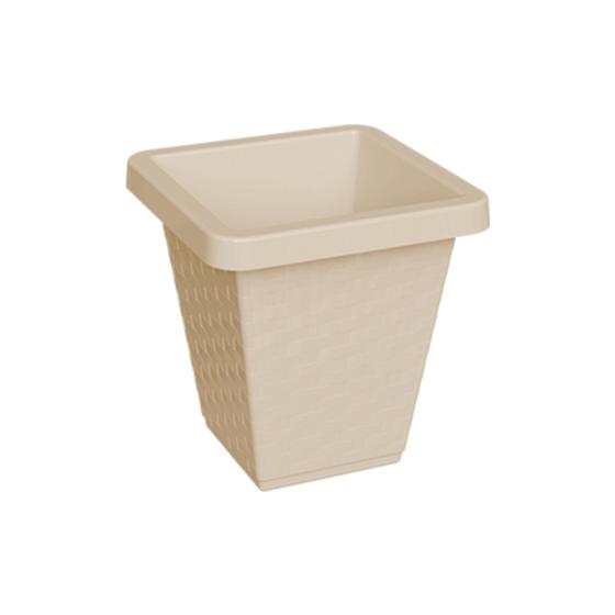 Imagem de Kit 02 Vasos Rattan Quadrado 41 Litros Vaso Reforçado Para Flores Jardim Decoração