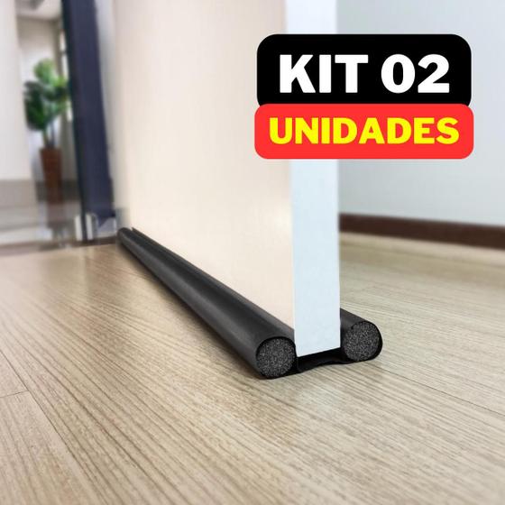 Imagem de Kit 02 Veda Porta Pó Rolinho 100cm Protetor Impermeável Ajustável Vedação Sem Costura Proteção Contra Insetos