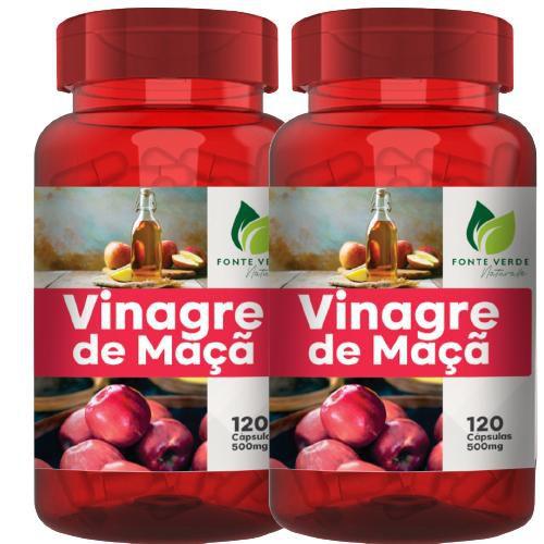 Imagem de KIT 02 Vinagre de Maça 500MG 120 Capsulas Fonte Verde