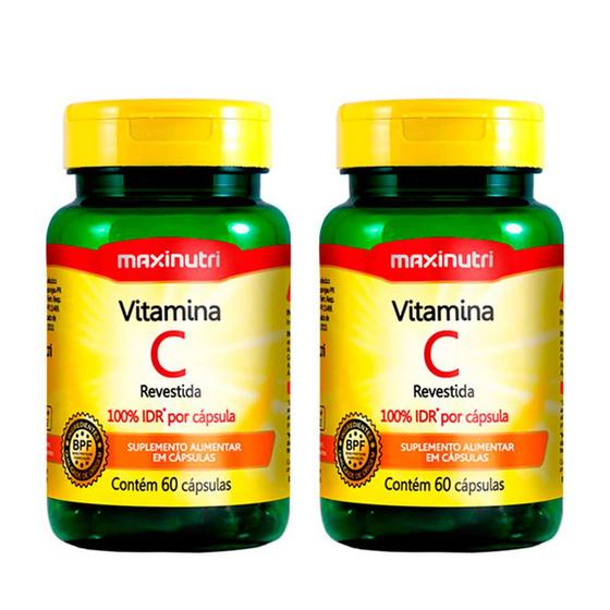 Imagem de Kit 02 Vitaminas C Revestida 100% IDR 60 Capsulas Maxinutri