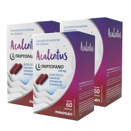 Imagem de Kit 03 Acalentus L triptofano 60 Cápsulas Maxinutri