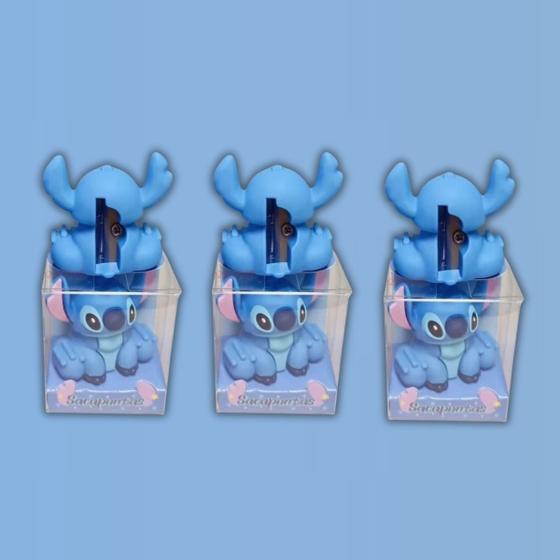 Imagem de Kit 03 Apontador Portátil Disney Stitch Personagem Fofo Kawaii Sharpener