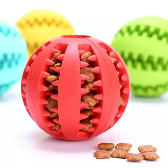 Imagem de Kit 03 Bola Porta Petisco Cães Pet Brinquedo Interativo 5Cm