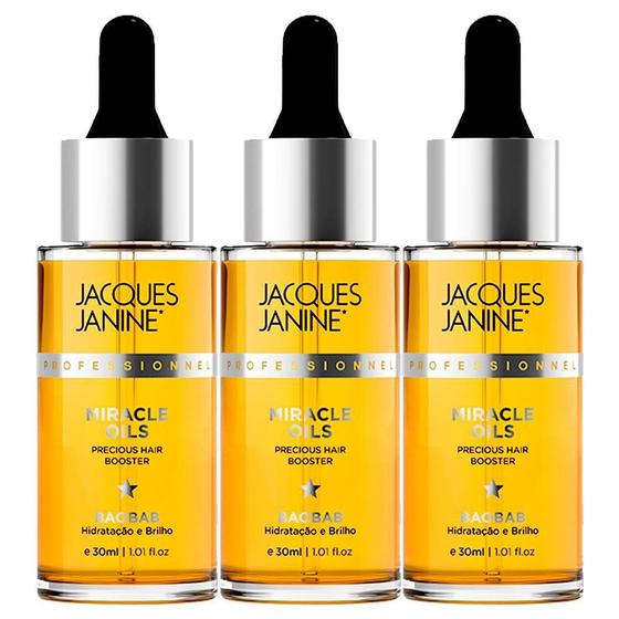 Imagem de Kit 03 Booster Miracle Oils Baobab Oil Jacques Janine 30Ml