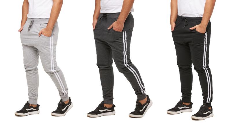 Imagem de Kit 03 calças de moletom masculina saruel skinny sport luxo