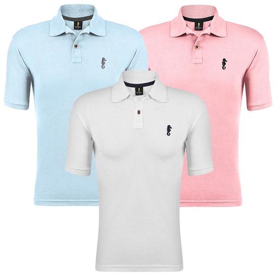 kit 03 Camisas Polo - Polo Marine (01) Menor preço em kit 03 Camisas Polo - Polo Marine (01)
