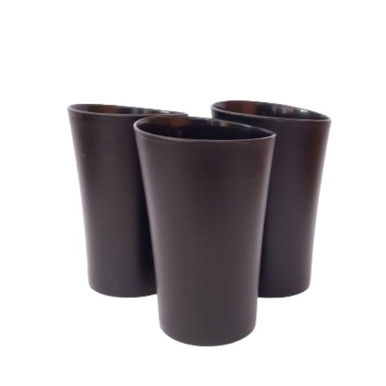 Imagem de Kit 03 Copos Plastico Duro Resistente Bebidas 400ml Preto