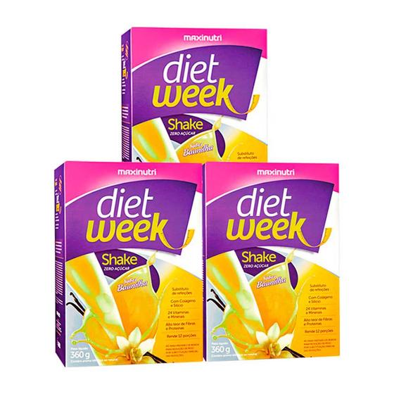 Imagem de Kit 03 Diet Week Shake Baunilha 360g Maxinutri