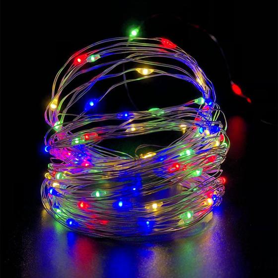 Imagem de Kit 03 Fio de Fada Led Decoração Cordão Luz 10 Mts Colorido