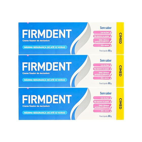 Imagem de Kit 03 firmdent 80g - fixador de dentadura - original