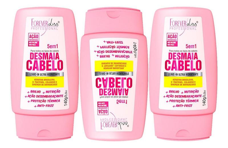 Imagem de Kit 03 Forever Liss Desmaia Cabelo Leave In Hidratante 150g