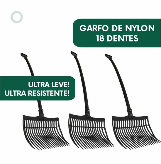 Imagem de Kit 03 garfo forcado limpa baias haras profissional