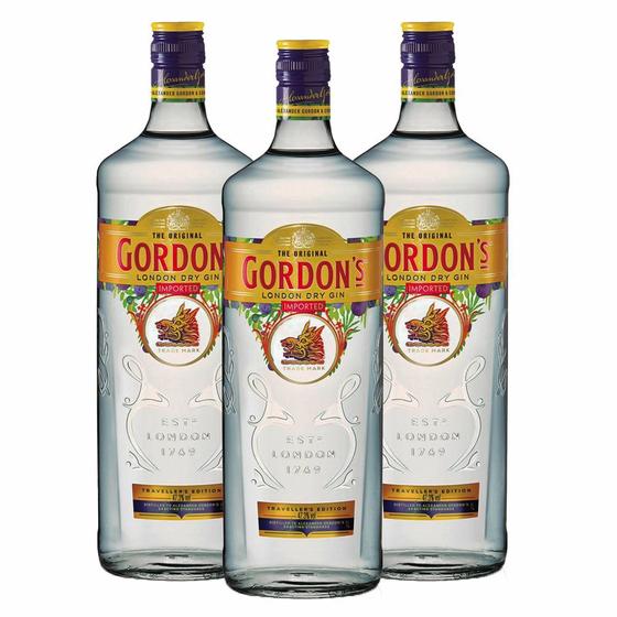 Kit 03 Gordon's London Dry Gin Inglês 750ml Menor preço em Kit 03 Gordon's London Dry Gin Inglês 750ml