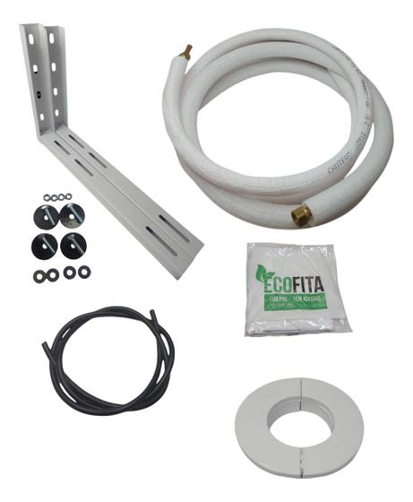 Imagem de Kit 03 Instalação Ar Condicionado 3 M 7 A 12000btus Sup 500mm 1/4 e 3/8 Condensadora Redonda