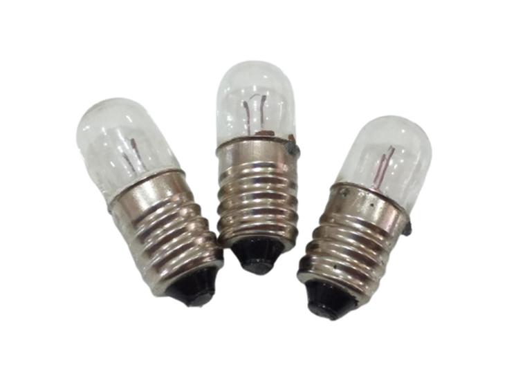 Imagem de Kit 03 lampadas rosca soquete e10 6,3v 150ma - branca