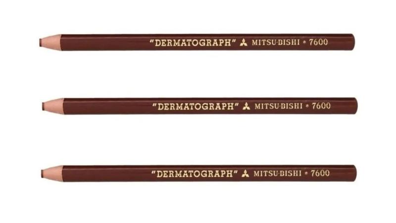 Imagem de Kit 03 Lápis Dermatográfico Mitsubishi 7600 Marrom