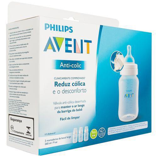 Imagem de Kit 03 Mamadeiras Anticólica de 260 Ml SCF813/37- Philips Avent