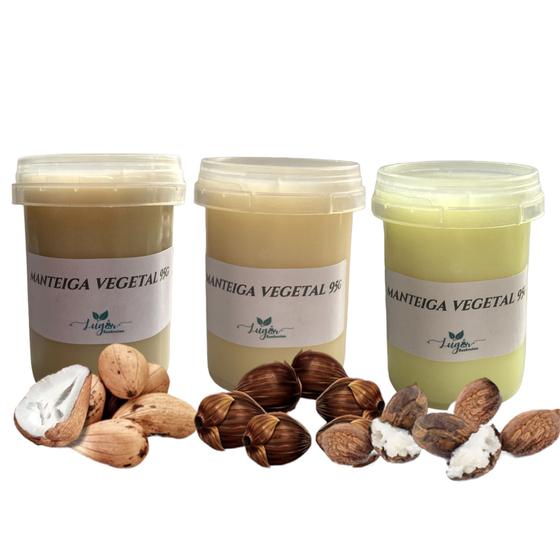 Imagem de Kit 03 manteigas Vegetais 95g Karité, Murumuru e Ojon - Uso Cosmético