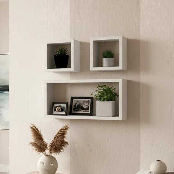 Kit 03 Nichos MDF Decoração Sala Quarto Cozinha Banheiro Escritório - Bali modulares Imagem de Kit 03 Nichos MDF Decoração Sala Quarto Cozinha Banheiro Escritório