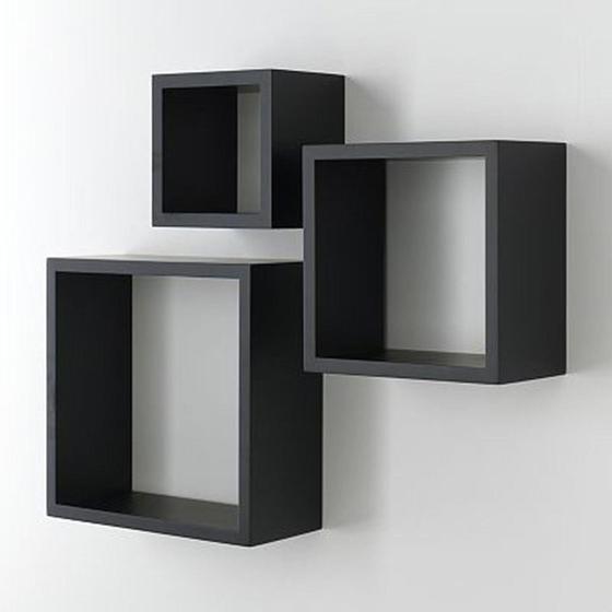 Imagem de Kit 03 Nichos MDF Preto Sala Quarto Decoração Banheiro Cozinha Casa