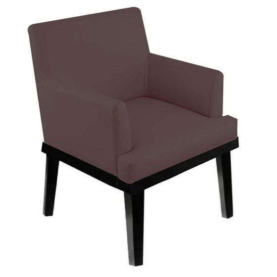 Imagem de Kit 03 Poltrona Cadeira Decorativa  Vitória Pés Madeira Sala de EstarEstar Recepção Escritório Suede Marrom - KDAcanto Móveis