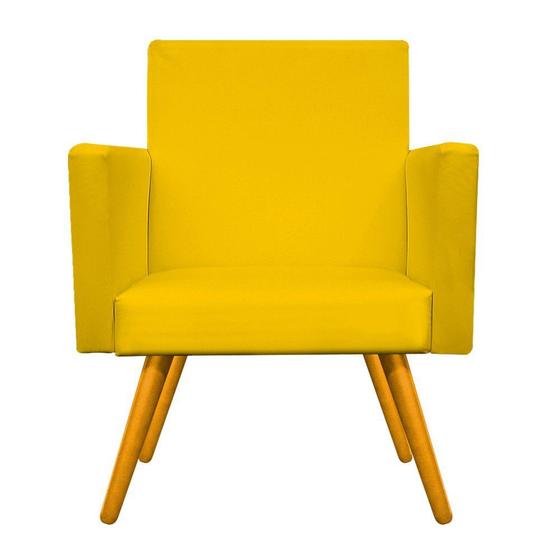 Imagem de kit 03 Poltronas Beatriz Palito Mel Corano Amarelo - KDAcanto Móveis