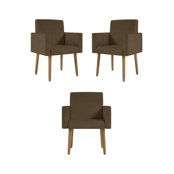 Imagem de Kit 03 Poltronas Decorativa Sala Oferta - Balaqui Decor