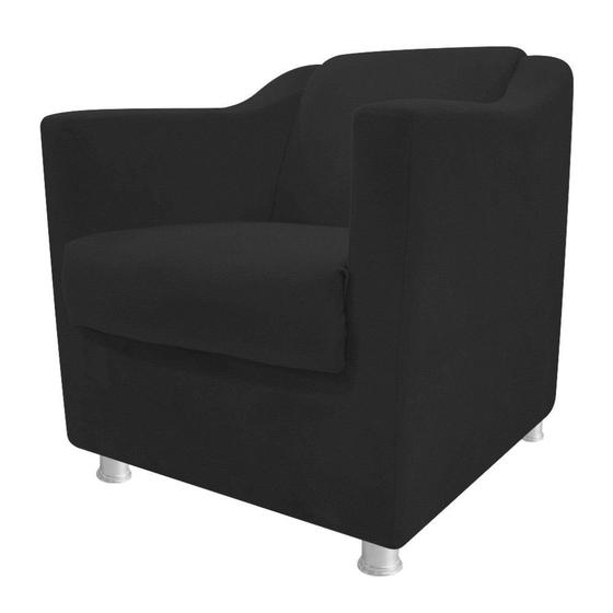 Imagem de kit 03 Poltronas Decorativas Babel Corano Preto - KDAcanto Móveis