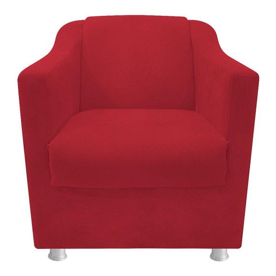 Imagem de kit 03 Poltronas Decorativas Babel Sala de Estar Recepção Suede Vermelho - KDAcanto Móveis