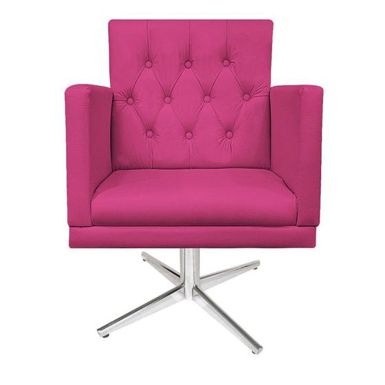 Imagem de kit 03 Poltronas Decorativas Fernanda Base Giratória de Metal Corano Pink