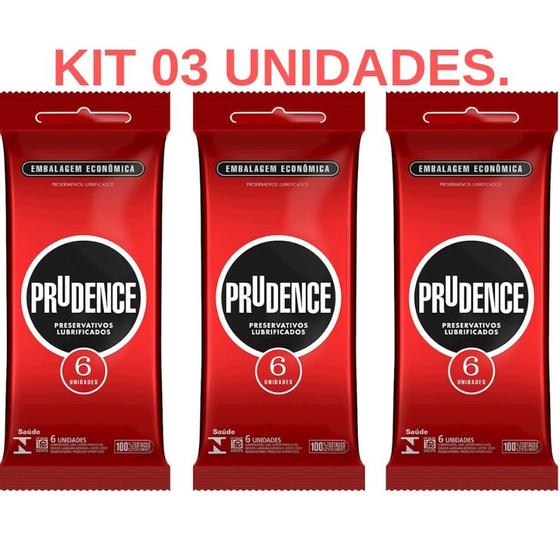 Imagem de Kit 03 Preservativo Tradicional Lubrificado Prudence 6 unid - Sexshop